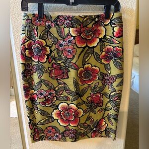 LOFT Vibrant Floral Pencil Skirt